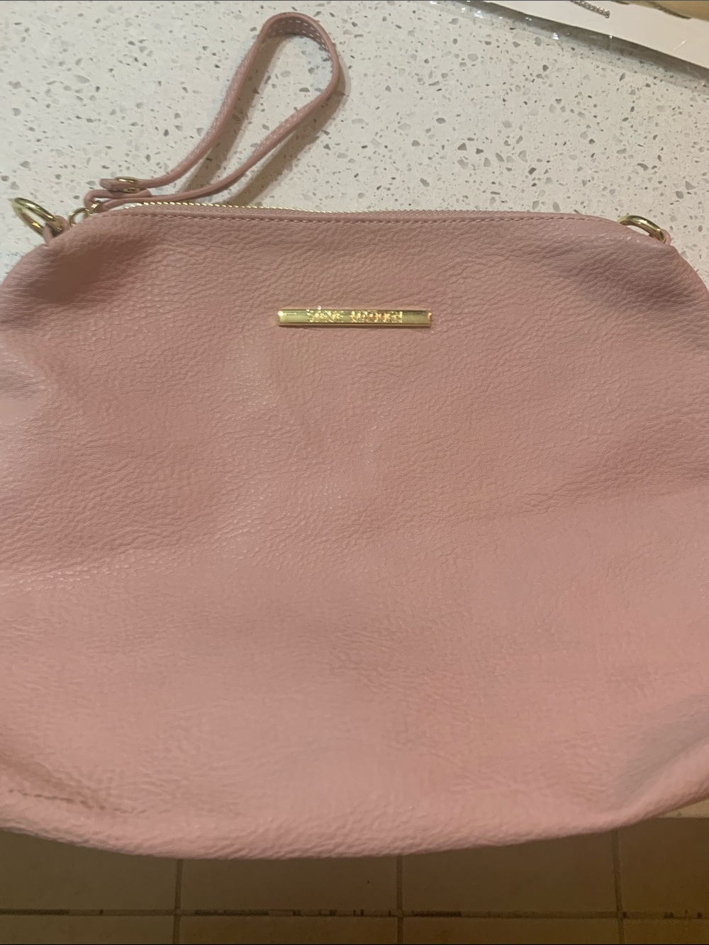 Women’s Steve Madden Soft Pink Clutch with Gold Accent